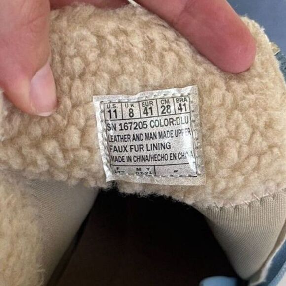 Skechers Women's Size 11 Blue Jumper Sweet Stud Suede Leather Faux Fur Booties - Picture 8 of 15